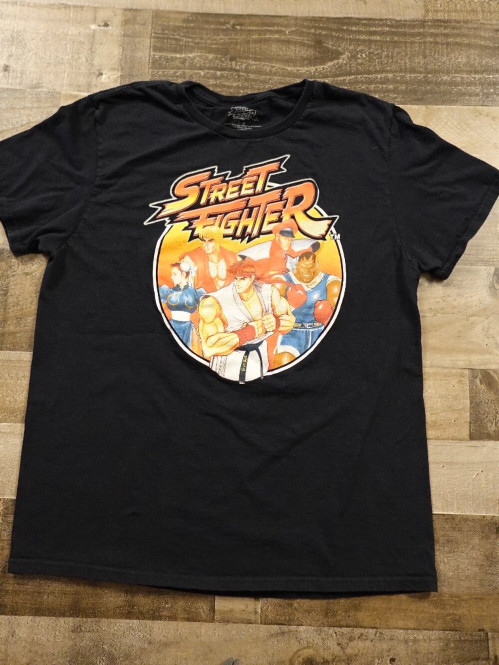 Street Fighter Graphic T-Shirt Men’s Large Black Retro Video Game Tee